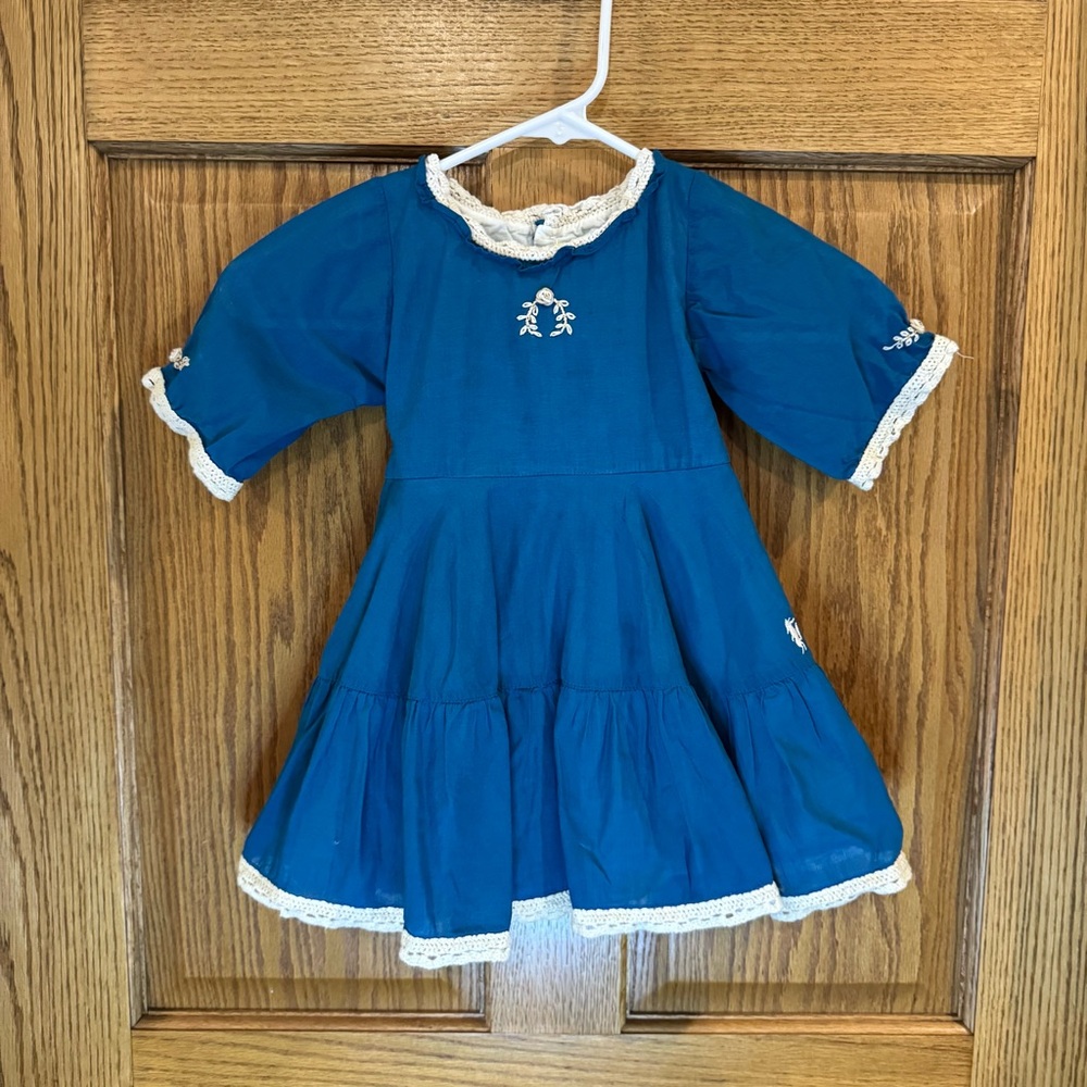 Well Dressed Wolf (WDW) Blue Embroidered Cotton Dress – Size 2T